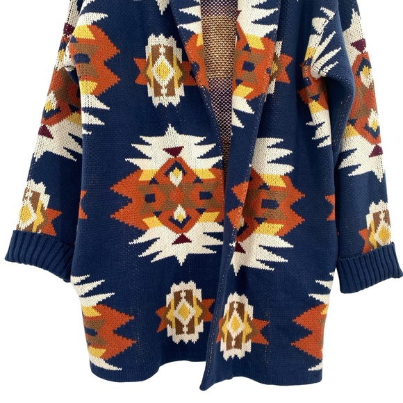 Lucky Brand Women's Southwestern Aztec Cardigan Sweater Size Large - Picture 4 of 11